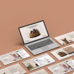 Customizable Laptop Mockup: Transformable Screens in 3D Render